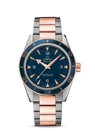 Omega Seamaster 300 Master Co-Axial Titanium / Sedna Gold / Blue / Bracelet